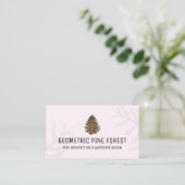 Roze Logo Bos Boom Dennenappel Visitekaartje (Staand voorkant)