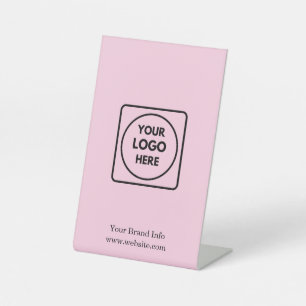Roze Logo Eenvoudige Professionele Huisstijl Reclamebord Met Voetstuk