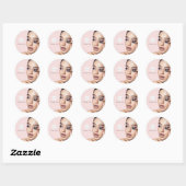 Roze Logo Foto Make-up Bedankt Ronde Sticker (Vel)