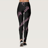 roze logo herhaling Leggings (Achterkant)