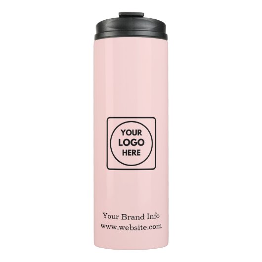 Roze Logo | Minimaal Modern Zakelijk Thermosbeker (Voorkant)
