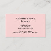 Roze Logo | Minimalistisch Professioneel Design Visitekaartje (Achterkant)
