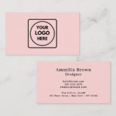 Roze Logo | Minimalistisch Professioneel Design Visitekaartje (Voorkant / Achterkant)