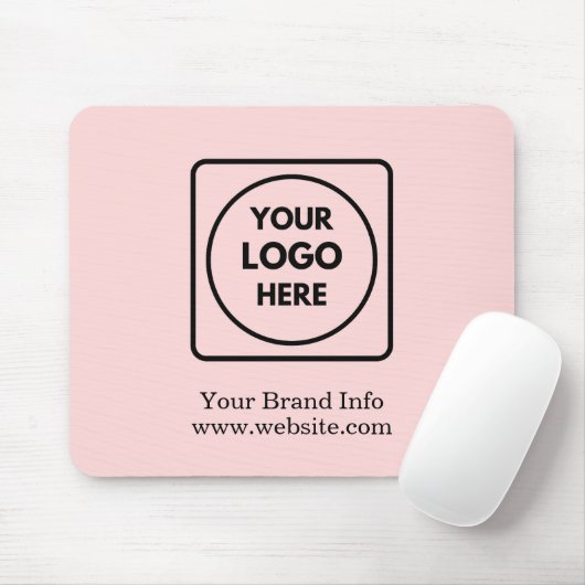 Roze Logo | Modern minimalistisch bedrijfsontwerp Muismat (Met muis)