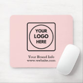 Roze Logo | Modern Minimalistisch Zakelijk Design Muismat (Met muis)