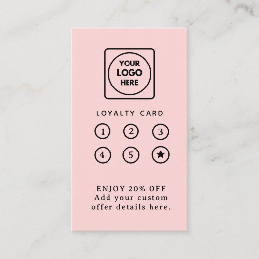 Roze Logo | Modern Zakelijk Loyalty Design (Voorkant)