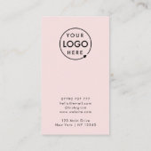 Roze Logo | Moderne juwelenkaart met oormerk Visitekaartje (Achterkant)