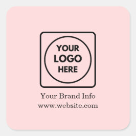 Roze Logo | Moderne Minimalistische Zakelijke Bran Vierkante Sticker
