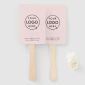 Roze Logo | Moderne promotie voor bedrijven Handwaaier (Voorkant en achterkant)