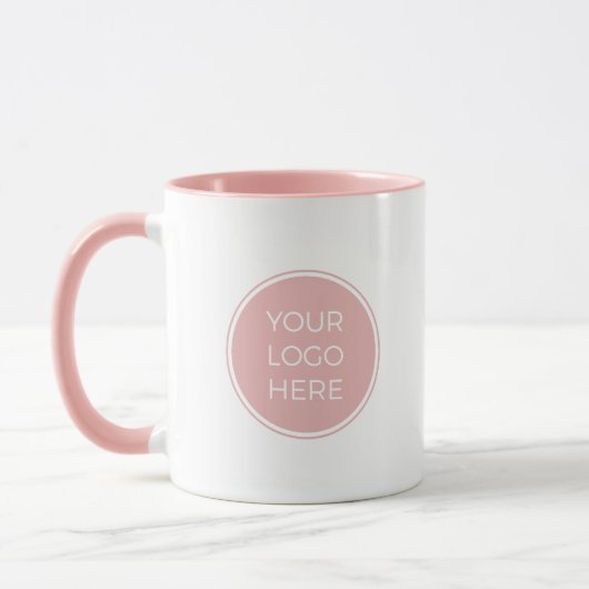 Roze Logo Mok met Merknaam (Links)
