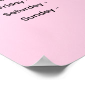 Roze Logo | Openingstijdenbord Zakelijk Poster (Hoek)