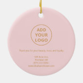 Roze logo-ornament voor salons keramisch ornament (Achterkant)