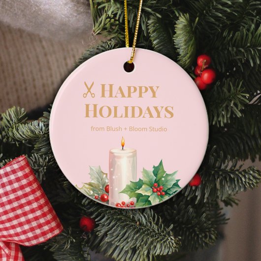 Roze logo-ornament voor salons keramisch ornament