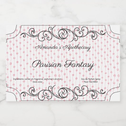 -roze-Logo-parfum Likeurfles Etiket (Enkel label)