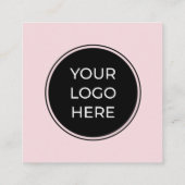 Roze Logo QR-code Aangepaste sociale media Vierkante Visitekaartje (Achterkant)
