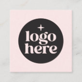 Roze Logo QR-code Aangepaste sociale media Vierkante Visitekaartje (Voorkant)