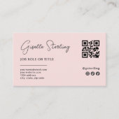 Roze Logo QR Code Minimalistische Professionele Vi Visitekaartje (Voorkant)