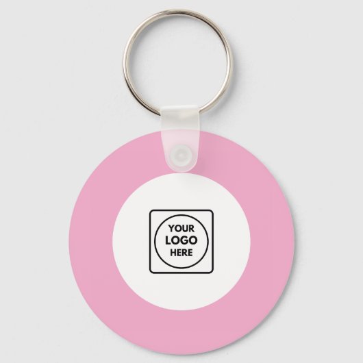 Roze Logo QR Code Promo Sleutelhangers (Voorkant)
