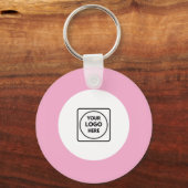 Roze Logo QR Code Promo Sleutelhangers (Voorkant)