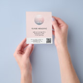Roze Logo QR Code Zakelijke flyer (Hand)