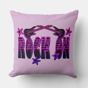 Roze Logo Rock on Guitars & Stars Sierkussen