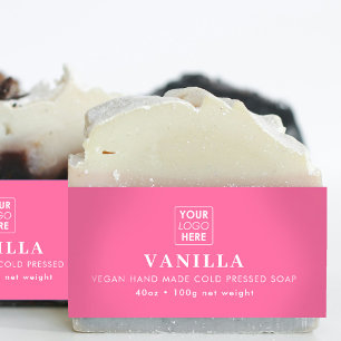 Roze Logo Soap Belly Band Productlabel Wrap Uitnodigingen Wikkel