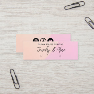 Roze Logo sociale media met roze Kaart voor beelds Mini Visitekaartje