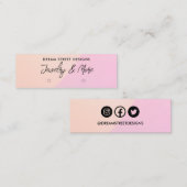 Roze Logo sociale media met roze Kaart voor beelds Mini Visitekaartje (Voorkant / Achterkant)