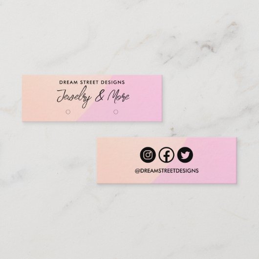 Roze Logo sociale media met roze Kaart voor beelds Mini Visitekaartje (Voorkant / Achterkant)