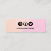 Roze Logo sociale media met roze Kaart voor beelds Mini Visitekaartje (Achterkant)