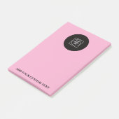 Roze Logo Tekst Bedrijfs Plaknotitieblok Post-it® Notes (Schuin)