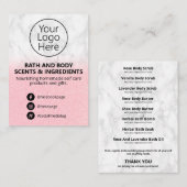 Roze Logo van de Lijst van ingrediënten van Glitte Visitekaartje (Voorkant / Achterkant)