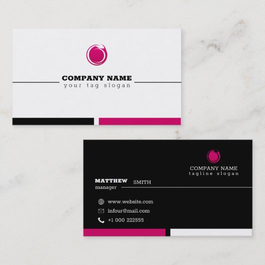 Roze Logo Visitekaartje (Voorkant / Achterkant)