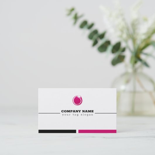 Roze Logo Visitekaartje (Staand voorkant)