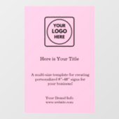 Roze Logo | Vrouwelijke Professionele Branding Raamsticker (Vel)