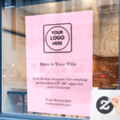 Roze Logo | Vrouwelijke Professionele Branding Raamsticker (Cafe Raam)