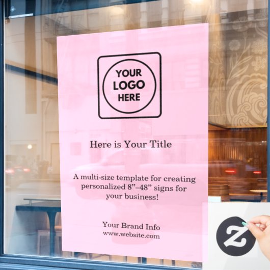 Roze Logo | Vrouwelijke Professionele Branding Raamsticker (Cafe Raam)