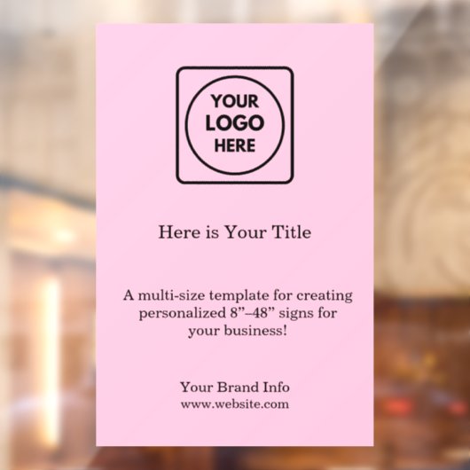 Roze Logo | Vrouwelijke Professionele Branding Raamsticker (Vel 2)