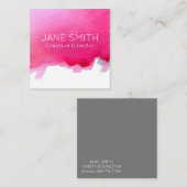 Roze logo waterverf moderne creatieve industrie vierkante visitekaartje (Voorkant / Achterkant)