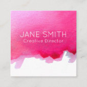 Roze logo waterverf moderne creatieve industrie vierkante visitekaartje (Voorkant)