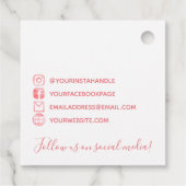 Roze Logo Waterverf Social Media Bestellen Bedankt Bedankjes Labels (Achterkant)