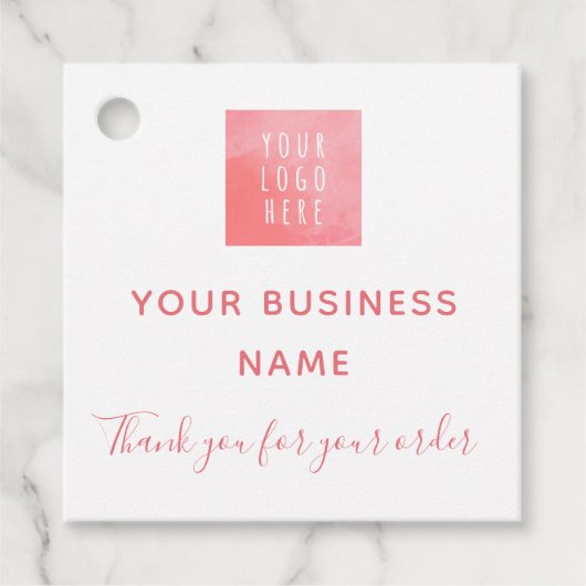 Roze Logo Waterverf Social Media Bestellen Bedankt Bedankjes Labels (Voorkant)