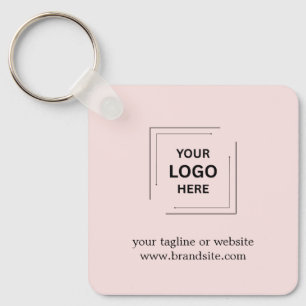 Roze Logo Zakelijk Branden Modern Ontwerp Sleutelhanger