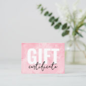 Roze Logo Zakelijk Cadeaubon Visitekaartje (Staand voorkant)