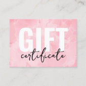 Roze Logo Zakelijk Cadeaubon Visitekaartje (Voorkant)