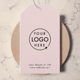 Roze Logo | Zakelijk Modern Minimalistisch Cadeaulabel