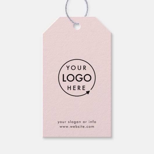Roze Logo | Zakelijk Modern Minimalistisch Cadeaulabel (Voorkant)