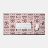 Roze Logo Zakelijk Patroon Bureaumat (Keyboard & Muis)