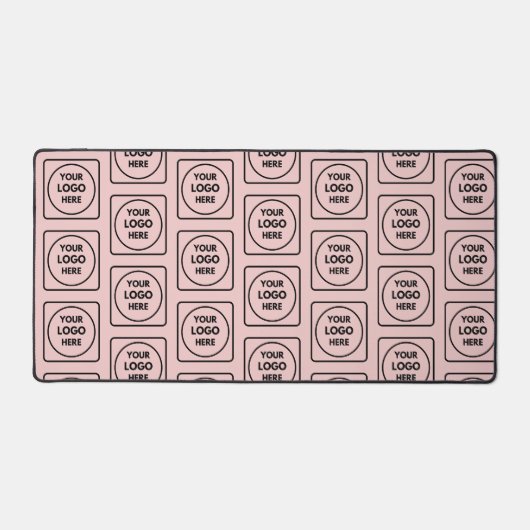 Roze Logo Zakelijk Patroon Bureaumat (Voorkant)