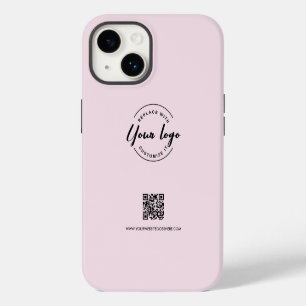 Roze Logo Zakelijke Website QR-code Hoesje iPhone 14 Hoesje